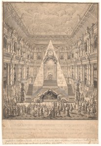 Capilla del castillo de Christiansborg con el catafalco de Federico V de Nicolas Henri Jardin