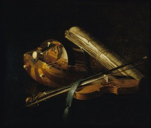 Naturaleza muerta con instrumentos musicales, 1756 de Nicolas Henri Jeaurat de Bertry