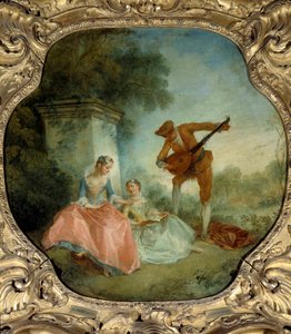 La lección de música. Pintura de Nicolas Lancret (1690-1743) siglo XVIII de Nicolas Lancret