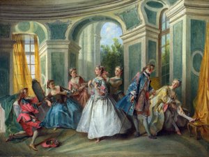 Las cuatro edades del hombre: Juventud. Pintura de Nicolas Lancret de Nicolas Lancret