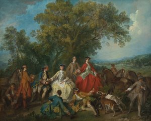 Picnic después de la caza de Nicolas Lancret
