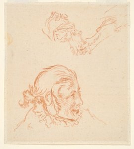 Dos estudios: Retrato de un actor y Estudio de manos de Nicolas Lancret