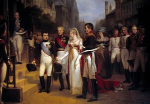 El emperador Napoleón Bonaparte recibió a la reina Luisa de Prusia en Tilsit el 6/07/1807 de Nicolas Louis Francois Gosse