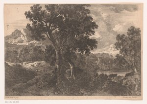 paisaje de montaña con árboles de Nicolas Perelle