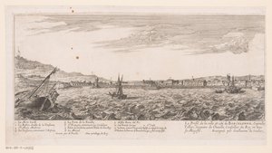 Gezicht en Barcelona Perfil del pueblo y ciudad de Barcelona (...) (título sobre objeto) de Nicolas Perelle