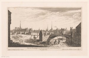 Gezicht op de Pont Neuf Vista del Pont Neuf y la Isle du Palais (...) (título sobre objeto) de Nicolas Perelle