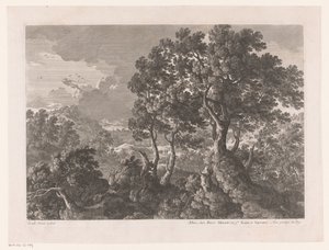 paisaje montañoso con árboles de Nicolas Perelle