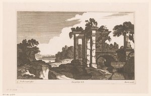 Paisaje con ruinas antiguas de Nicolas Perelle