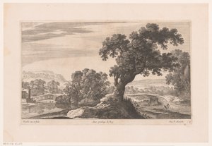 paisaje con árbol en el lago de Nicolas Perelle