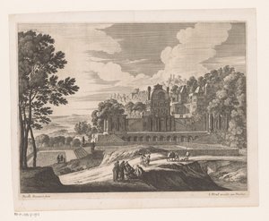 paisaje con castillo de Nicolas Perelle