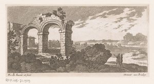 Paisaje con ruinas con dos arcos de Nicolas Perelle