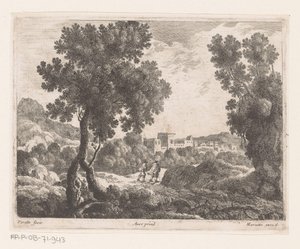 Paisaje con dos excursionistas de Nicolas Perelle