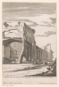 Ruinas de un acueducto en Roma Vieux Mur de Rome dit Aquaduc proche la Porte St. Paul (título sobre el objeto)