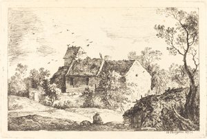 Casa con Palomar en un Paisaje Ondulado de Nicolas Perignon