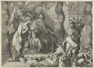 Grabado promocional de Aegidius Le Maistre (1663), parte superior de Nicolas Pitau (I)
