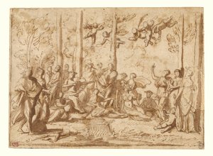 Apolo y las Musas en el Parnaso de Nicolas Poussin