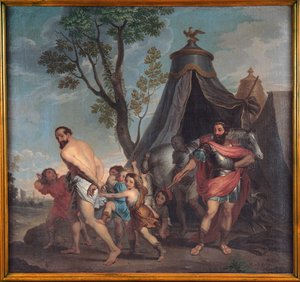 Camilo y el maestro de escuela de Falerii de Nicolas Poussin