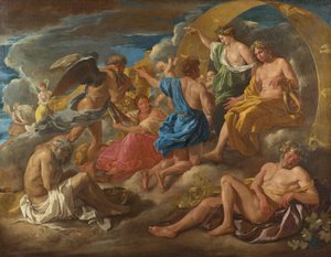 Helios und Phaëton mit Saturn und den vier Jahreszeiten de Nicolas Poussin