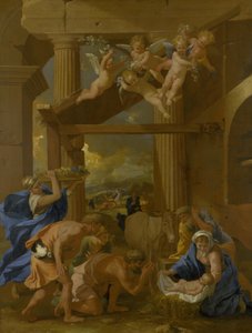 Adoración de los pastores de Nicolas Poussin