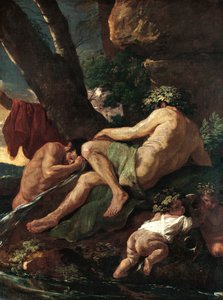 Lavado de Midas en el nacimiento del Pactolus de Nicolas Poussin