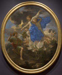 Moisés y la zarza ardiente de Nicolas Poussin