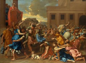 El rapto de las sabinas de Nicolas Poussin