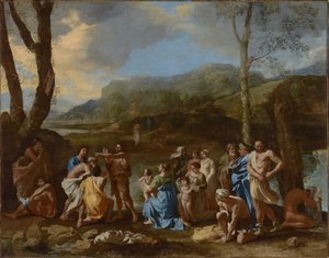 San Juan bautizando en el Jordán de Nicolas Poussin