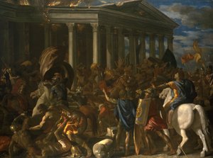La destrucción y saqueo del Templo de Jerusalén de Nicolas Poussin