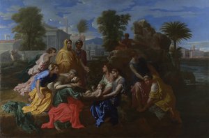 El hallazgo de Moisés, 1651 de Nicolas Poussin