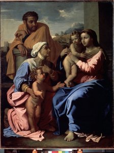 La Sagrada Familia con Juan el Bautista y Santa Isabel de Nicolas Poussin