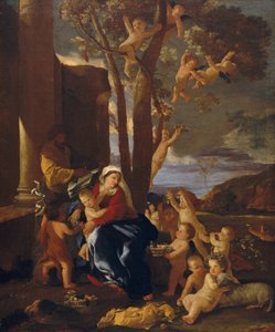 La Sagrada Familia con San Juan Bautista de Nicolas Poussin