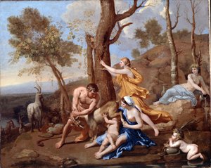 La crianza de Júpiter de Nicolas Poussin