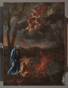 El regreso de la Sagrada Familia a Nazaret, c.1627 (óleo sobre lienzo) de Nicolas Poussin