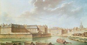 La Isla Saint-Louis y el Hotel de Bretonvilliers en 1757 de Nicolas Raguenet