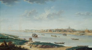 La Salpêtrière vista desde la Rapee, c.1752 (óleo sobre lienzo) de Nicolas Raguenet