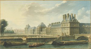 El palacio de las Tullerías, visto desde el muelle de Orsay, en 1757 (óleo)