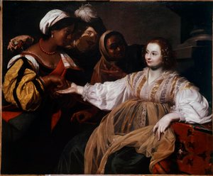 La adivina Una mujer consulta a una quiromántica de Nicolas Regnier