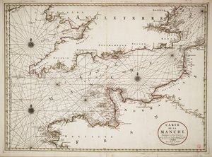 Carta del Canal de la Mancha y de las costas atlánticas del sur de Gran Bretaña y del norte de Francia de Nicolas Sanson D