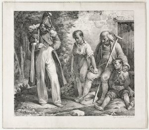 Pidiendo limosna, 1819 de Nicolas Toussaint Charlet
