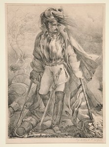 Coracero francés que lleva una bandera de Nicolas Toussaint Charlet