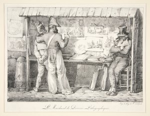 El mercader de cuadros litográficos de Nicolas Toussaint Charlet