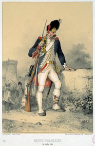 Miembro de la guardia francesa (14 de julio de 1789). Grabado por Nicolas Toussaint Charlet (1792-1845) de Nicolas Toussaint Charlet