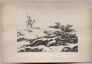 Soldier on Horse in Landscape de Nicolas Toussaint Charlet