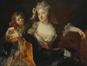 Retrato de Marguerite-Elisabeth Forest de Largilliere y de su hijo Nicolas, hacia 1712 (óleo sobre lienzo) de Nicolas de Largillière