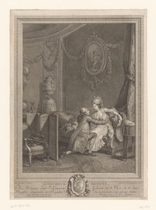 El momento feliz
Slaapkamerinterieur met koppel op bed
El momento feliz (título en el objeto) de Nicolas de Launay (goudsmid)