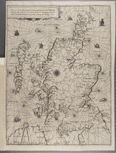 Mapa, de La Navegación del Rey Jacobo V, alrededor de Escocia, las Islas Orcadas y las Hébridas o Islas Occidentales: Bajo la Conducción de Ese Excelente Piloto Alexander Lindsay