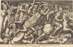 Soldados romanos luchando contra los dacios de Nicolaus Beatrizet