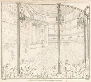 Vista interior del Teatro Drury Lane, Londres de Nicolaus von Heideloff