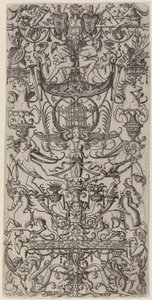 Panel de Ornamento con una Jaula de Pájaros