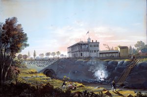 Vista del túnel del ferrocarril de Harlem, ca. 1837 de Nicolino Calyo